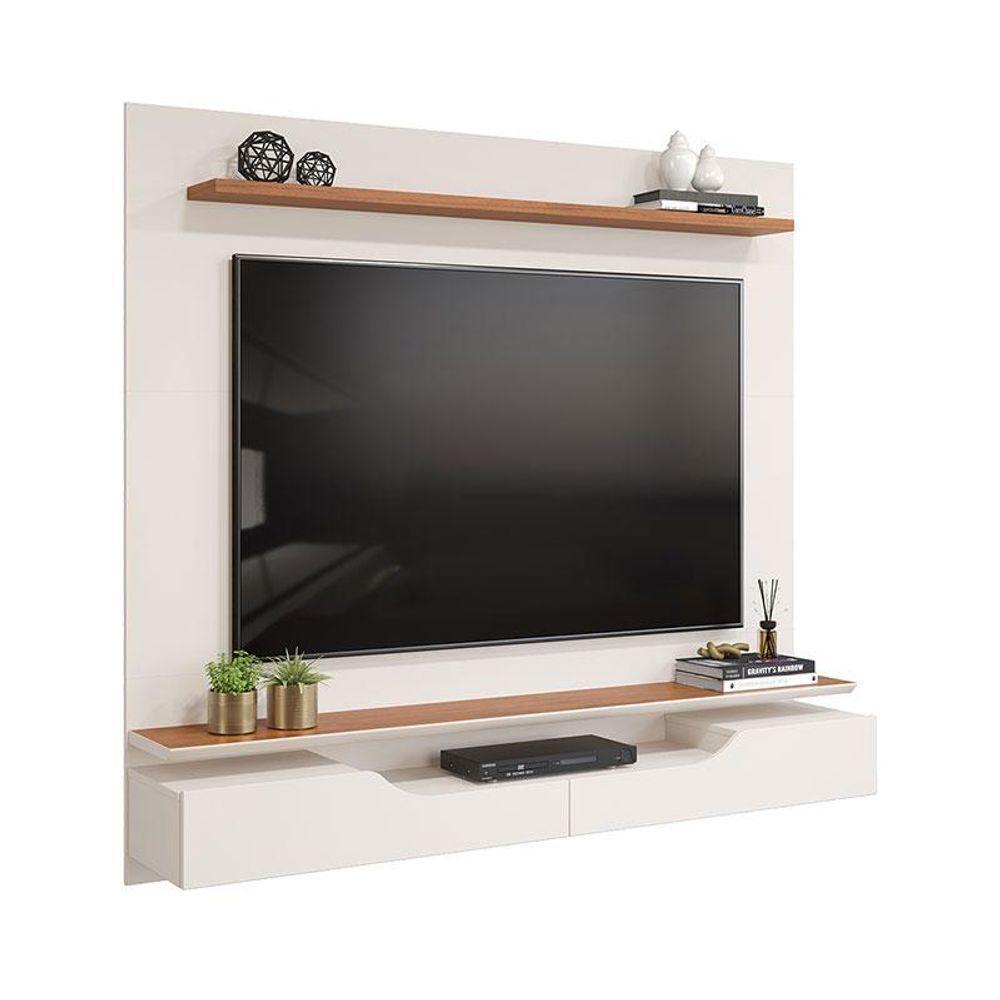 Painel Para Tv Levi Off White Freijó E Aparador Para Sala Suri Off White - Dj Móveis - 2