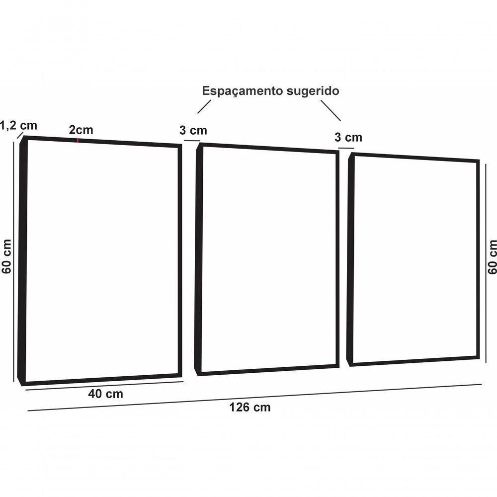 Quadro Decorativo Geométrico Moderno Com Moldura Branco - 4