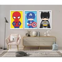 Quadro Decorativo Infantil Baby Heróis Com Moldura Branco - 3
