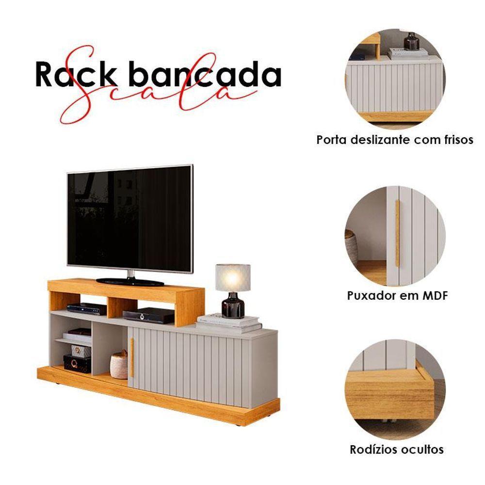 Rack Bancada Para Sala Scala Cedro Bali - Dj Móveis - 3