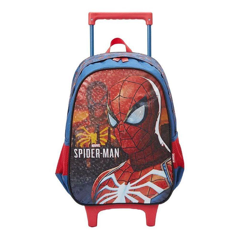 Mochila Escolar Infantil Com Rodinhas Spider Man 13350 Azul - Xeryus - 2