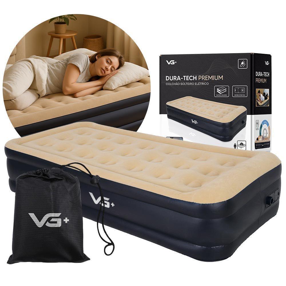 Colchão Inflável Solteiro Dura Tech Premium Resistente Com Bomba Elétrica Embutida Vg Plus 220v - 1