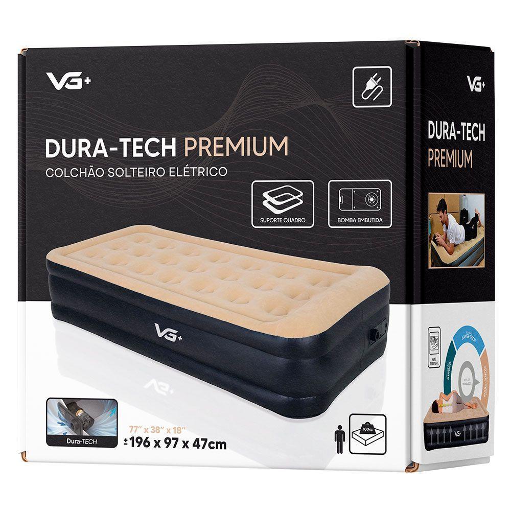 Colchão Inflável Solteiro Dura Tech Premium Resistente Com Bomba Elétrica Embutida Vg Plus 220v - 6