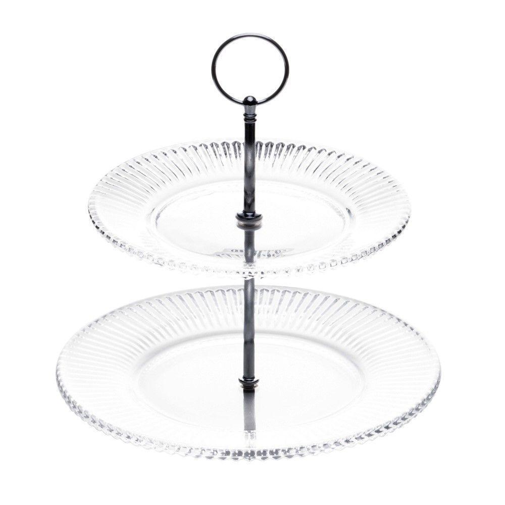 Porta Doces De Cristal 2 Andares Renaissance 18,5-22,5 X 24 Cm Lyor - 1