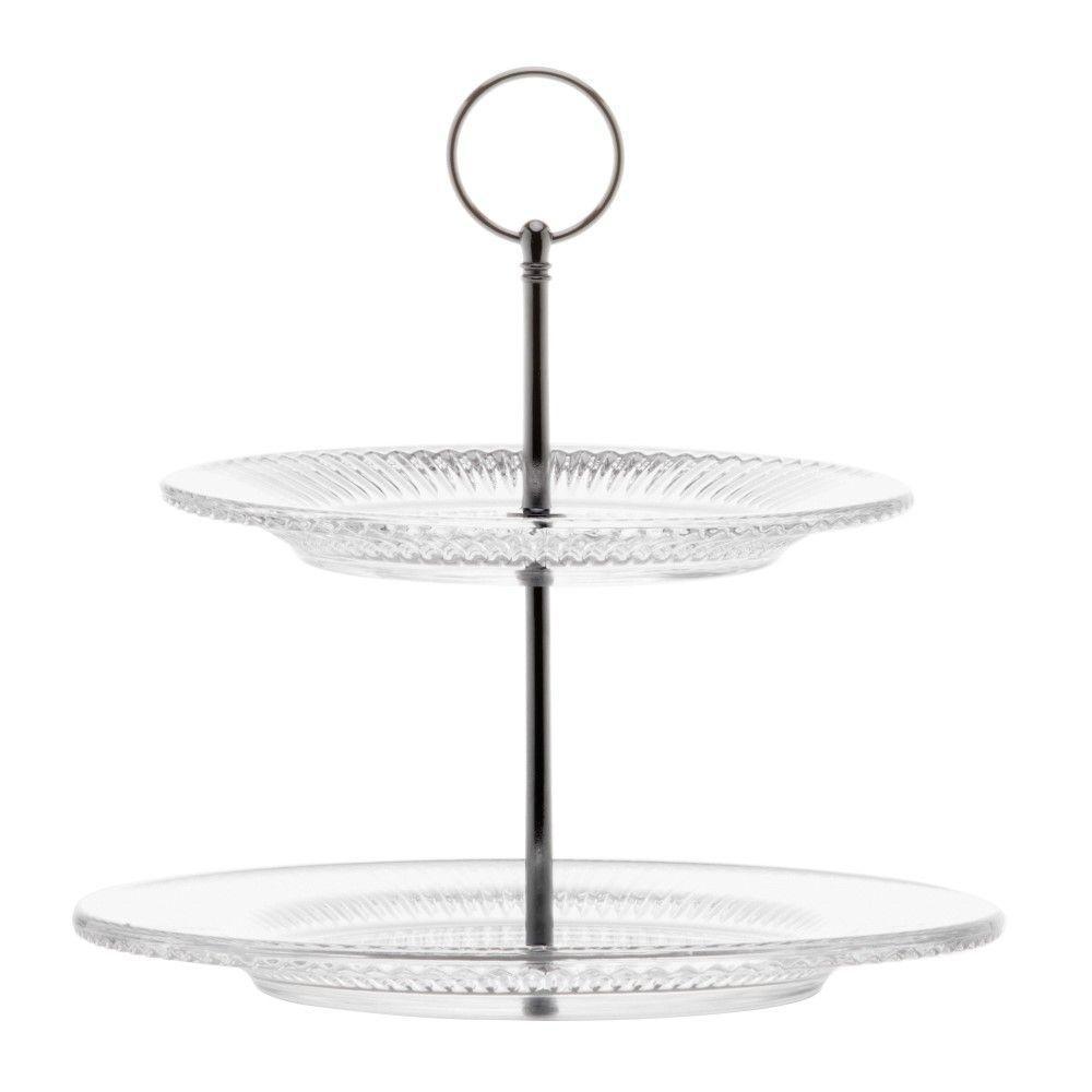 Porta Doces De Cristal 2 Andares Renaissance 18,5-22,5 X 24 Cm Lyor - 2