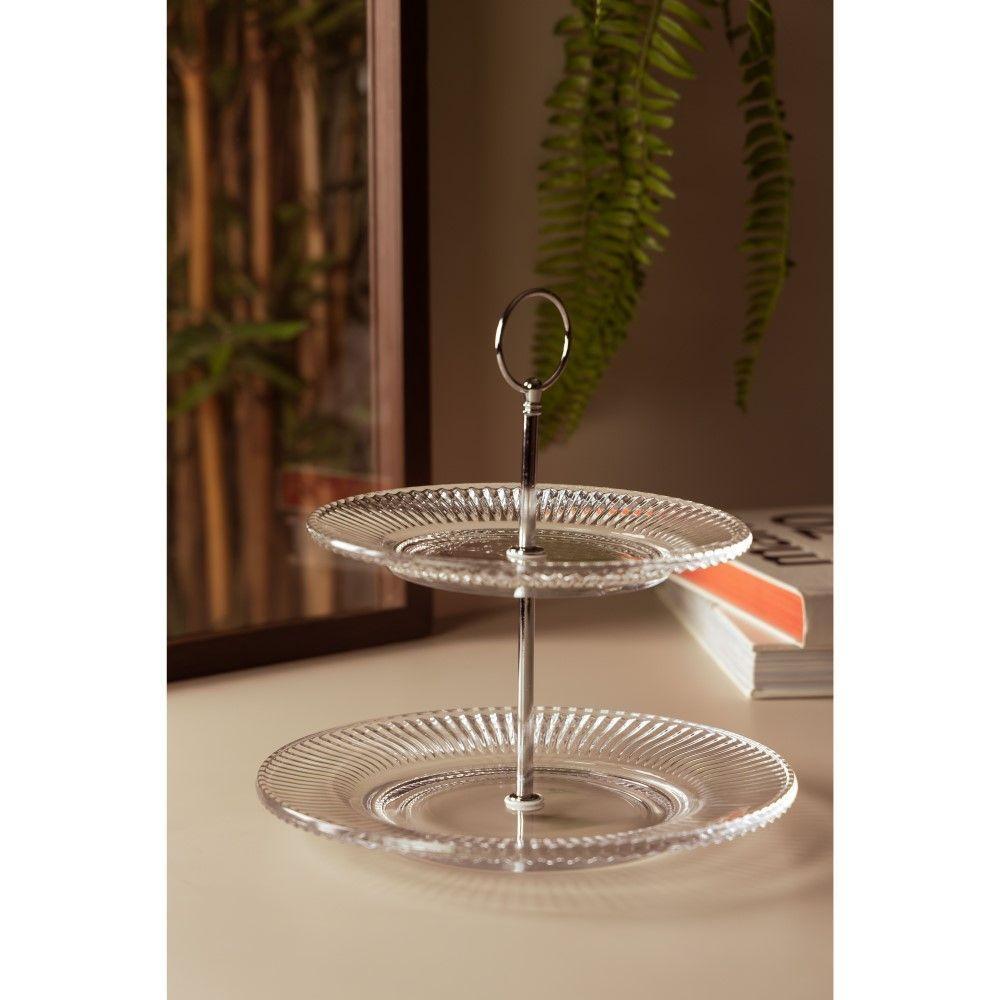 Porta Doces De Cristal 2 Andares Renaissance 18,5-22,5 X 24 Cm Lyor - 4