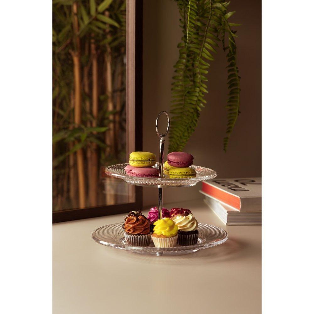 Porta Doces De Cristal 2 Andares Renaissance 18,5-22,5 X 24 Cm Lyor - 5