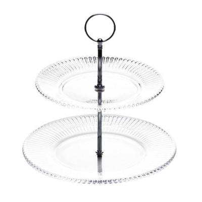 Porta Doces De Cristal 2 Andares Renaissance 18,5-22,5 X 24 Cm Lyor