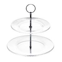 Porta Doces De Cristal 2 Andares Renaissance 18,5-22,5 X 24 Cm Lyor - 1