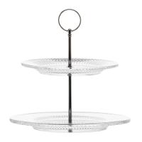 Porta Doces De Cristal 2 Andares Renaissance 18,5-22,5 X 24 Cm Lyor - 2