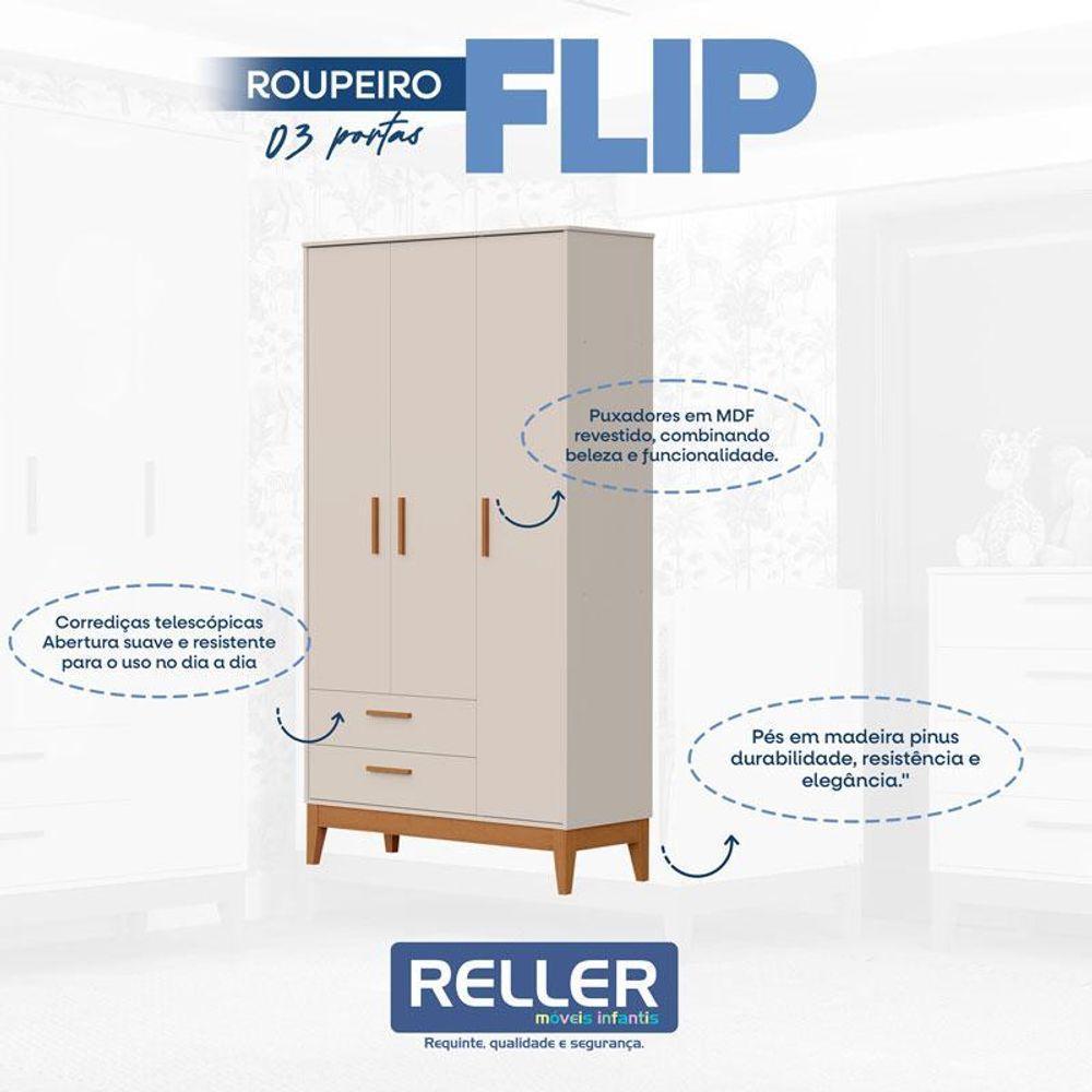 Quarto De Bebê Flip Areia Acetinado Com Colchão Gazin - Reller - 2