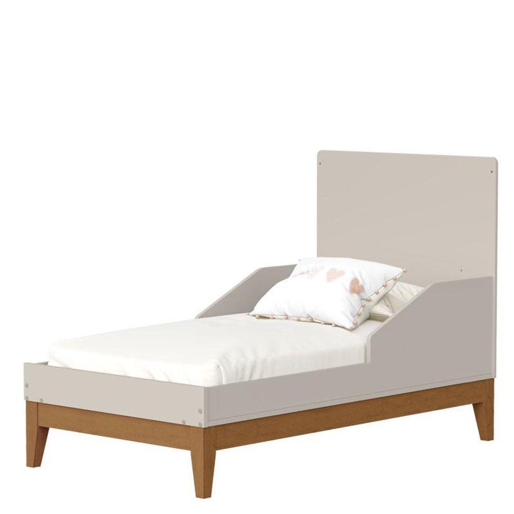 Quarto De Bebê Flip Guarda Roupa 4 Portas Areia Acetinado Savana Com Colchão Gazin - Reller - 8