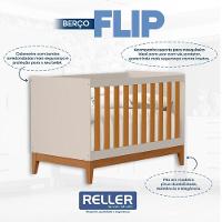 Quarto De Bebê Flip Com Cômoda Gaveteiro Areia Acetinado Savana Com Colchão Ortobom - Reller - 10