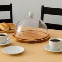 Boleira De Madeira Com Tampa E Pegador Verde 28 Cm Utily Domama - 4