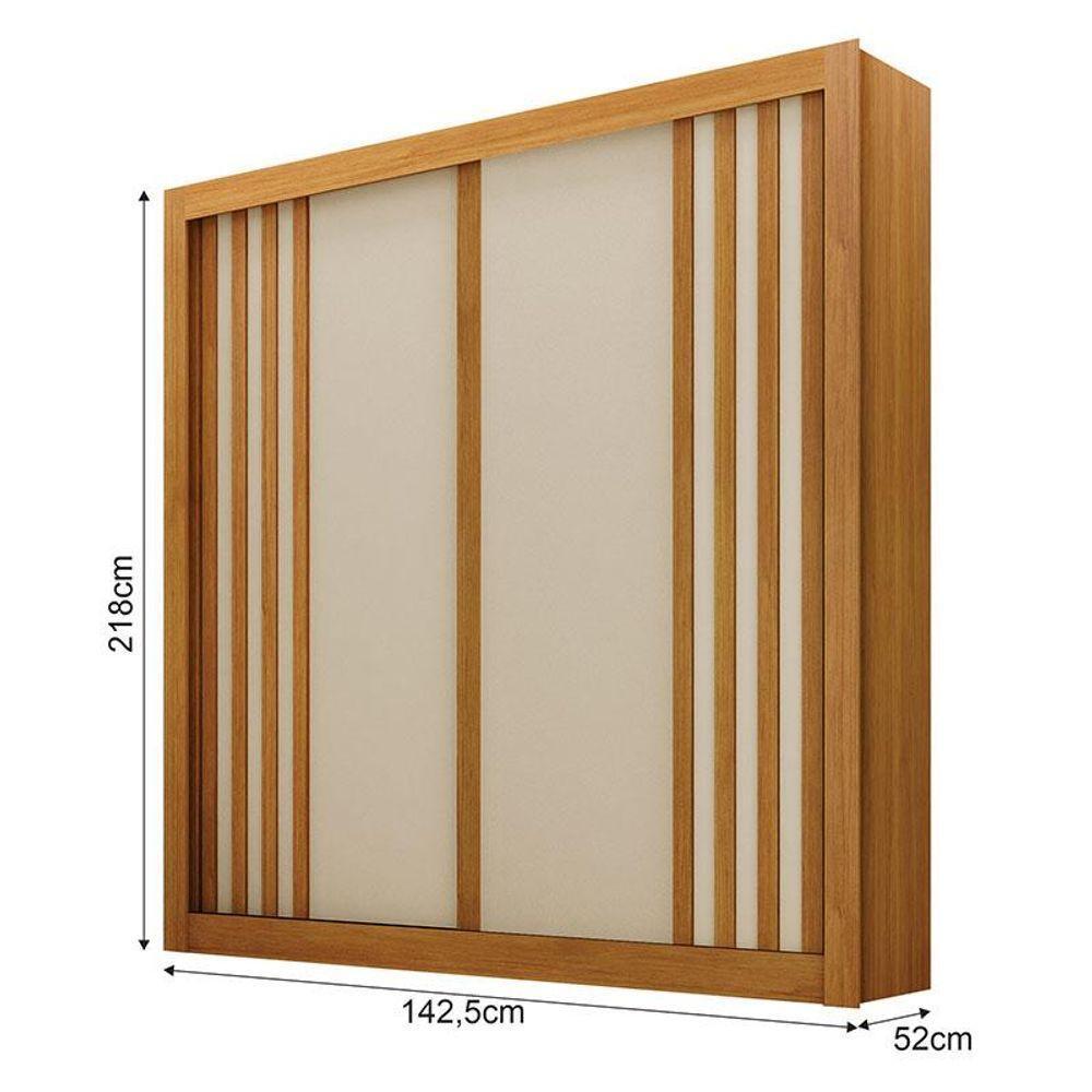 Guarda Roupa Solteiro 2 Portas Milano Cinamomo Off White - Leifer Móveis - 2