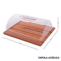 Porta Pão Migalheira Com Tampa 36 X 24 X 13 Cm Madeira Essence Domama - 2