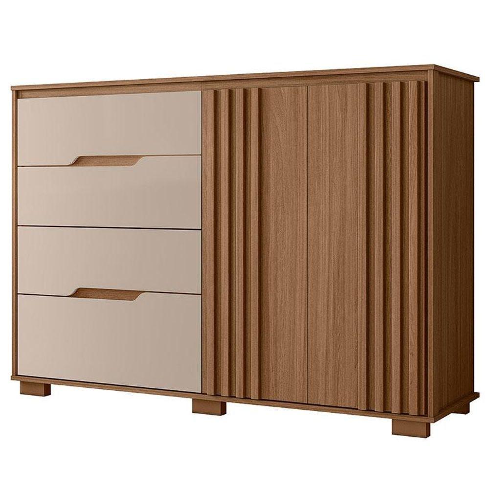 Guarda Roupa Solteiro Miami E Cômoda Texas Carvalho Fendi - Moval - 5