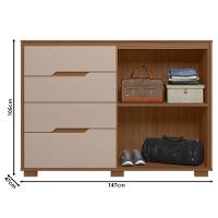 Guarda Roupa Solteiro Miami E Cômoda Texas Carvalho Fendi - Moval - 7