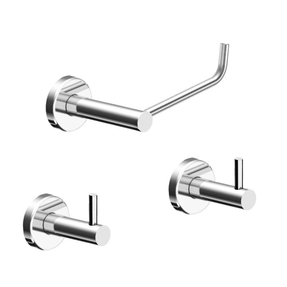 Kit De Acessórios Para Banheiro Alto Brilho 3 Peças Grego Metal 2020at - 1