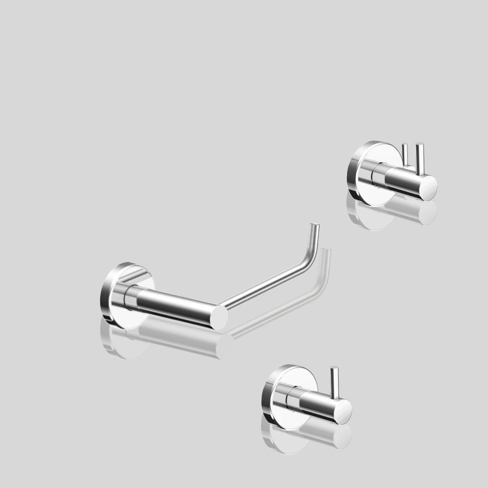 Kit De Acessórios Para Banheiro Alto Brilho 3 Peças Grego Metal 2020at - 3