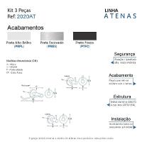 Kit De Acessórios Para Banheiro Alto Brilho 3 Peças Grego Metal 2020at - 6