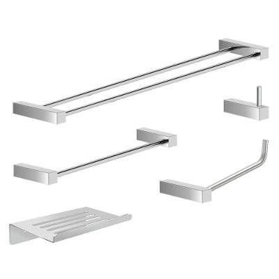 Kit Acessórios Para Banheiro Escovado 5 Peças Grego Metal 2190tr