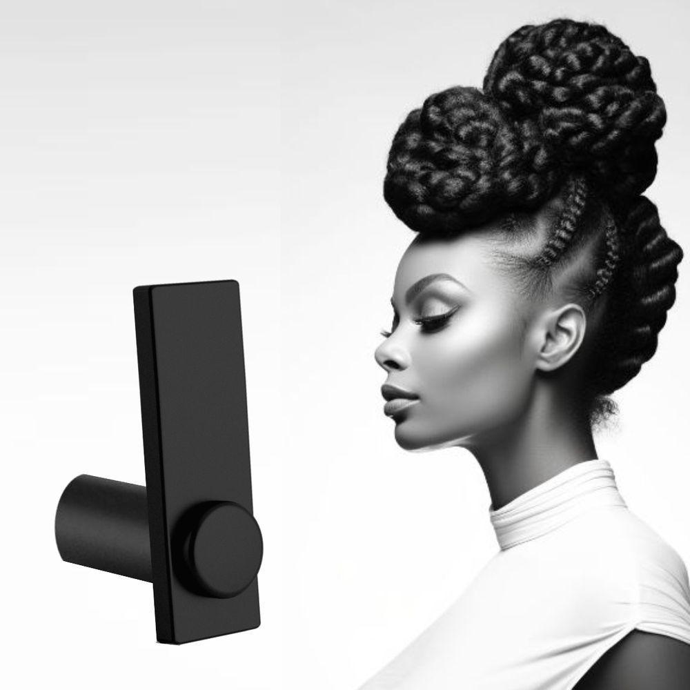 Porta Papel Higiênico Para Banheiro Preto Fosco Patmos Grego Metal - 2