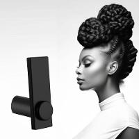 Porta Papel Higiênico Para Banheiro Preto Fosco Patmos Grego Metal - 2