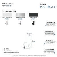 Porta Papel Higiênico Para Banheiro Preto Fosco Patmos Grego Metal - 4