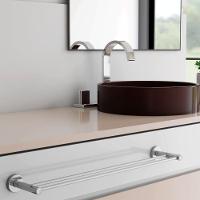 Porta Toalha Toalheiro Duplo Para Banheiro Escovado Atenas 65cm - 3