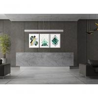 Quadro Decorativo Folhagem Geométrico Abstrato Com Moldura Branco - 2