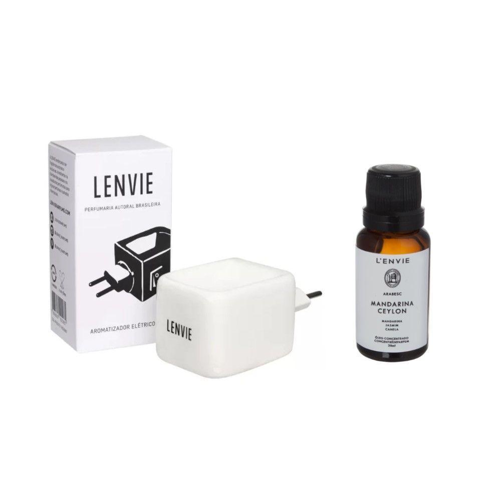 Difusor Elétrico De Cerâmica + óleo Concentrado Mandarina Ceylon 20ml Lenvie - 1