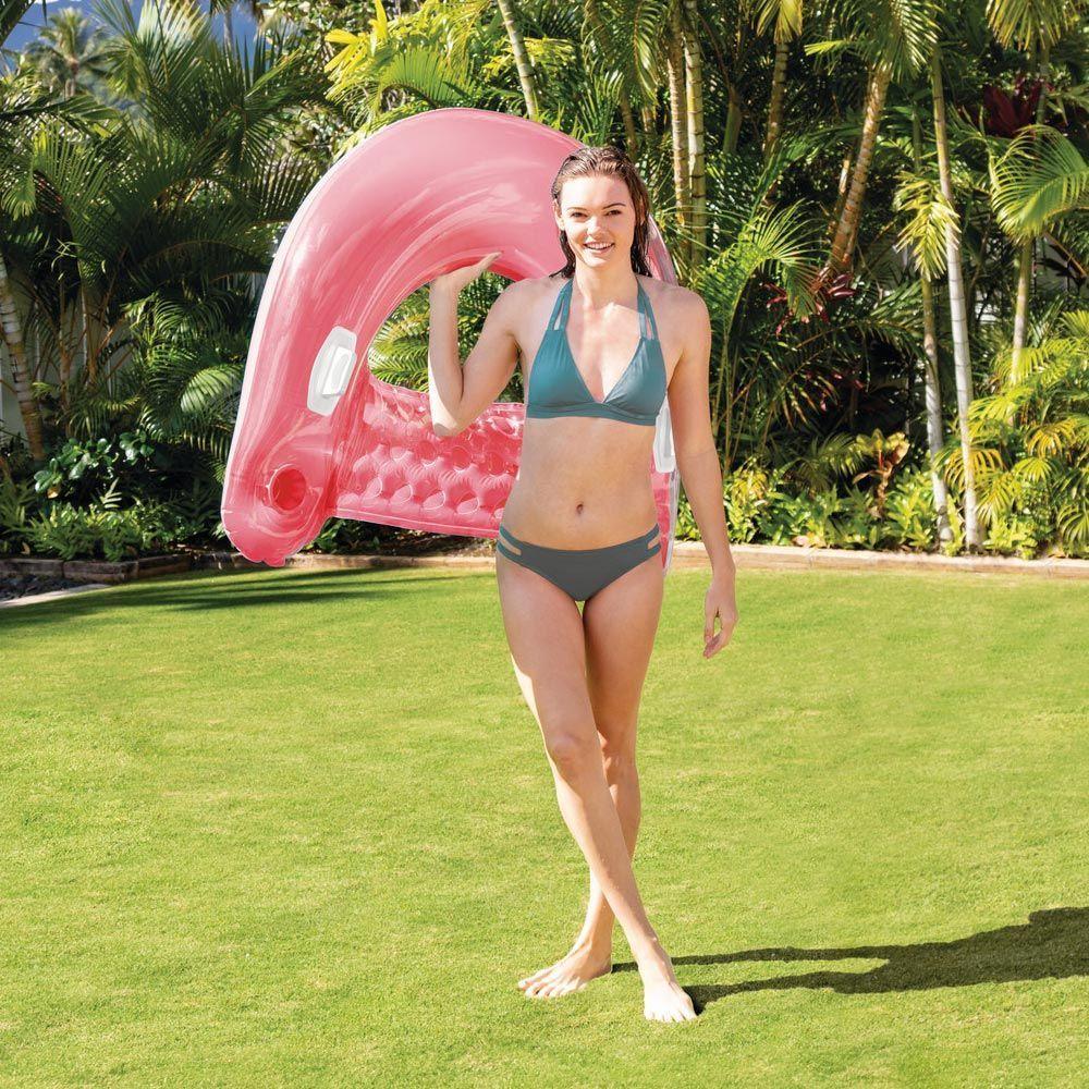 Poltrona Refrescante Caribe Boia Inflável Copos Intex 58859 Rosa - 3
