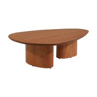 Mesa De Centro Redonda Para Sala De Estar 120x32cm Ecos Base Madeira Maciça Mel - 3