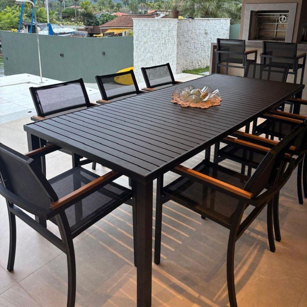 Jogo De Mesa Ripada 8 Cadeiras Amélia De Jardim Piscina Jantar - Nossakasa Móveis - 7