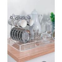 Conjunto De Xícara De Café 6 Peças De Porcelana Com Suporte Versa Prata-branco 90 Ml Wolff - 5