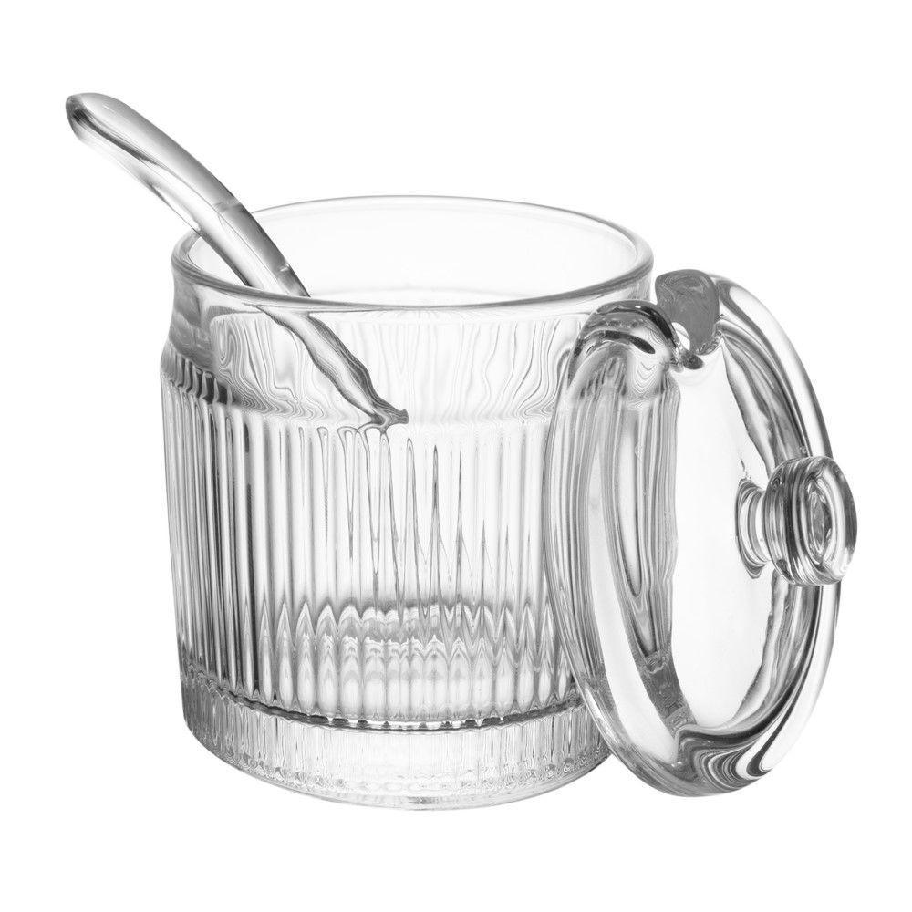 Açucareiro Com Colher E Tampa De Vidro Lines 10 X 7,5 Cm Wolff - 3