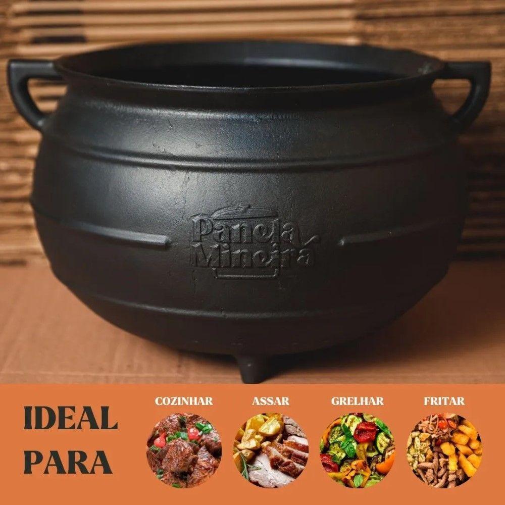 Caldeirão Tripé 28 Cm 12 L Em Ferro Fundido Panela Mineira - 5