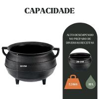 Caldeirão Tripé 28 Cm 12 L Em Ferro Fundido Panela Mineira - 2