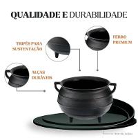 Caldeirão Tripé 28 Cm 12 L Em Ferro Fundido Panela Mineira - 3