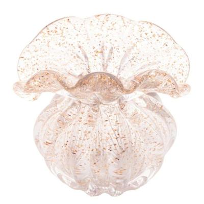 Vaso De Vidro Italy Dourado 15,5 X 16 Cm Lyor