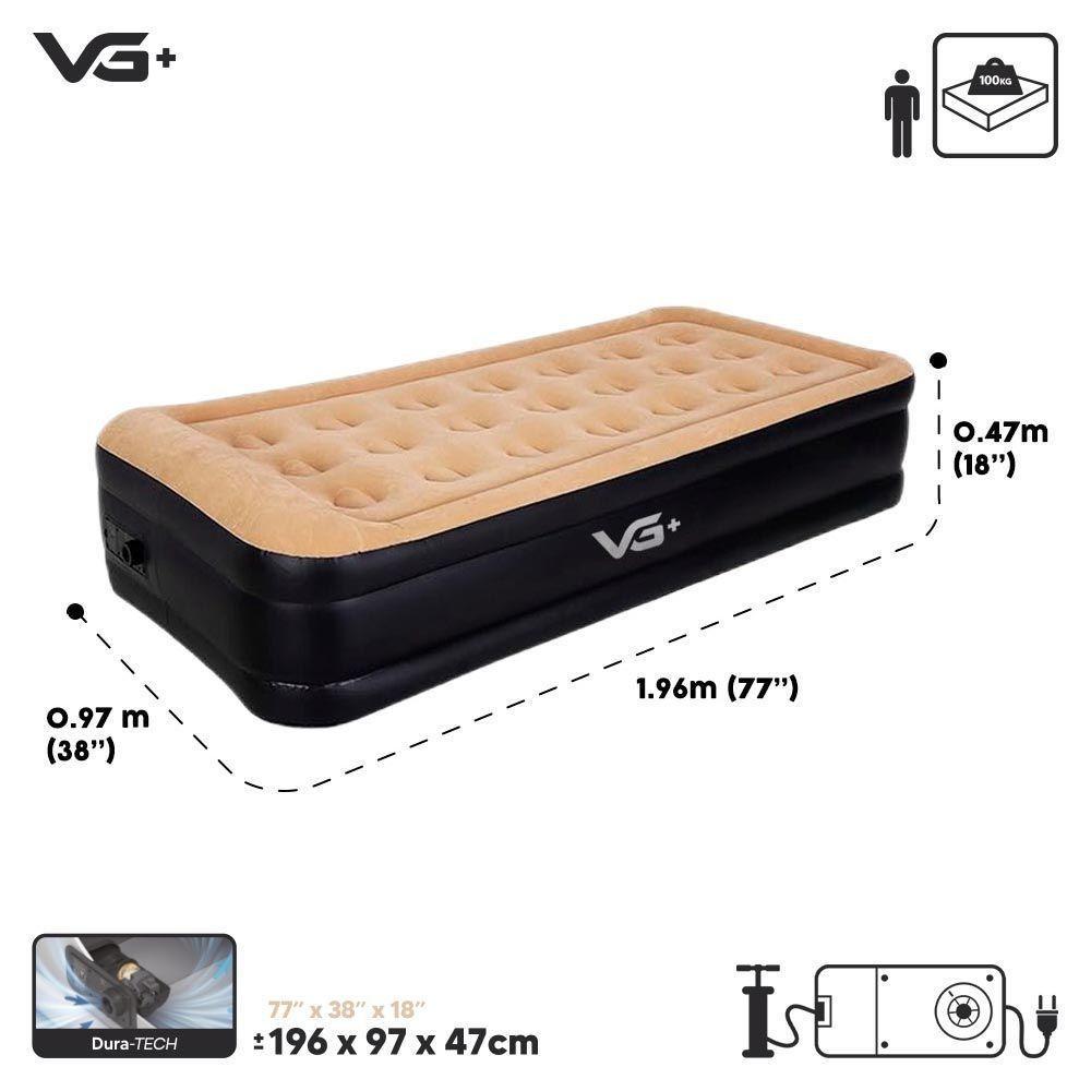 Colchão Inflável Solteiro Dura Tech Premium Resistente Com Bomba Elétrica Embutida Vg Plus 110v - 5