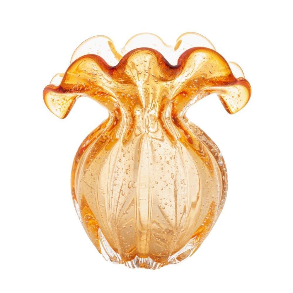 Vaso De Vidro Italy âmbar 11 X 11,5 Cm Lyor - 2