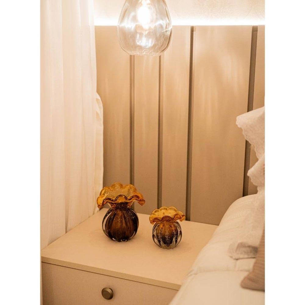 Vaso De Vidro Italy âmbar 11 X 11,5 Cm Lyor - 5