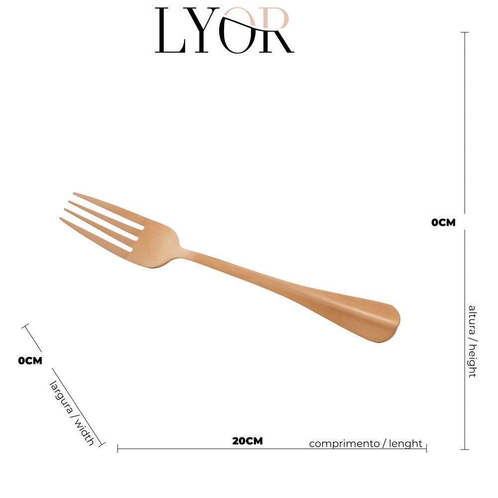 Faqueiro 24 Peças Aço Inox Positano Rosé Lyor - 3