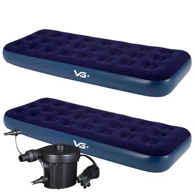 Kit 2 Colchões Infláveis Solteiro Flocked Comfort Com Bomba Elétrica Vg Plus 220v