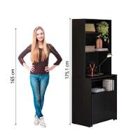 Armário Multifuncional Com Escrivaninha Retrátil Duo Preto - Kits Paraná