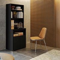 Armário Multifuncional Com Escrivaninha Retrátil Duo Preto - Kits Paraná - 10