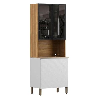 Armário Paneleiro 4 Portas Art 6010 Freijó ártico Abs Preto - Kits Paraná