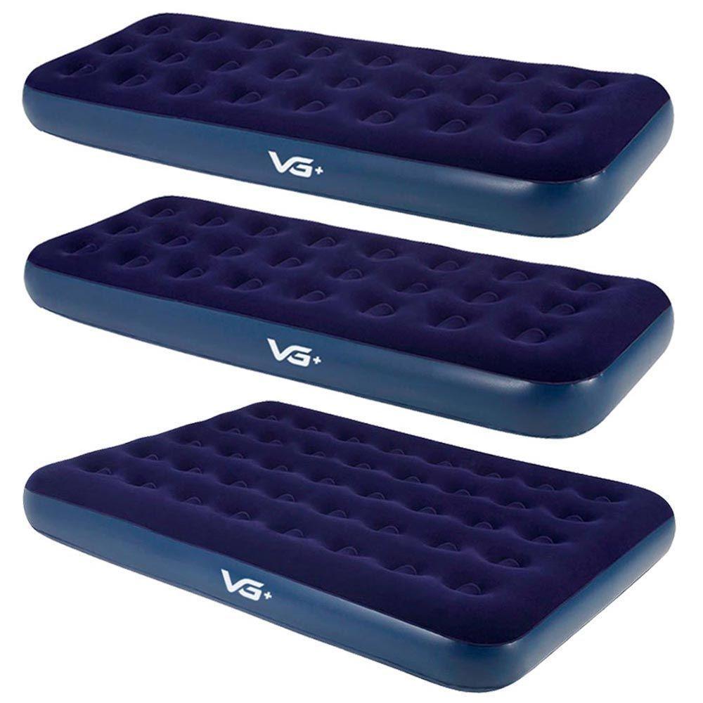 Kit 2 Colchões Infláveis Solteiro + 1 Colchão Casal Flocked Comfort Vg Plus - 1